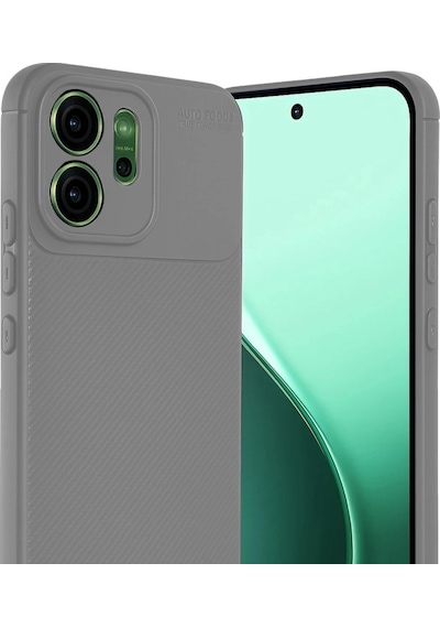 Oppo Reno 14f Auto Focus Karbon Kapak - Gri Evimdeyokyok