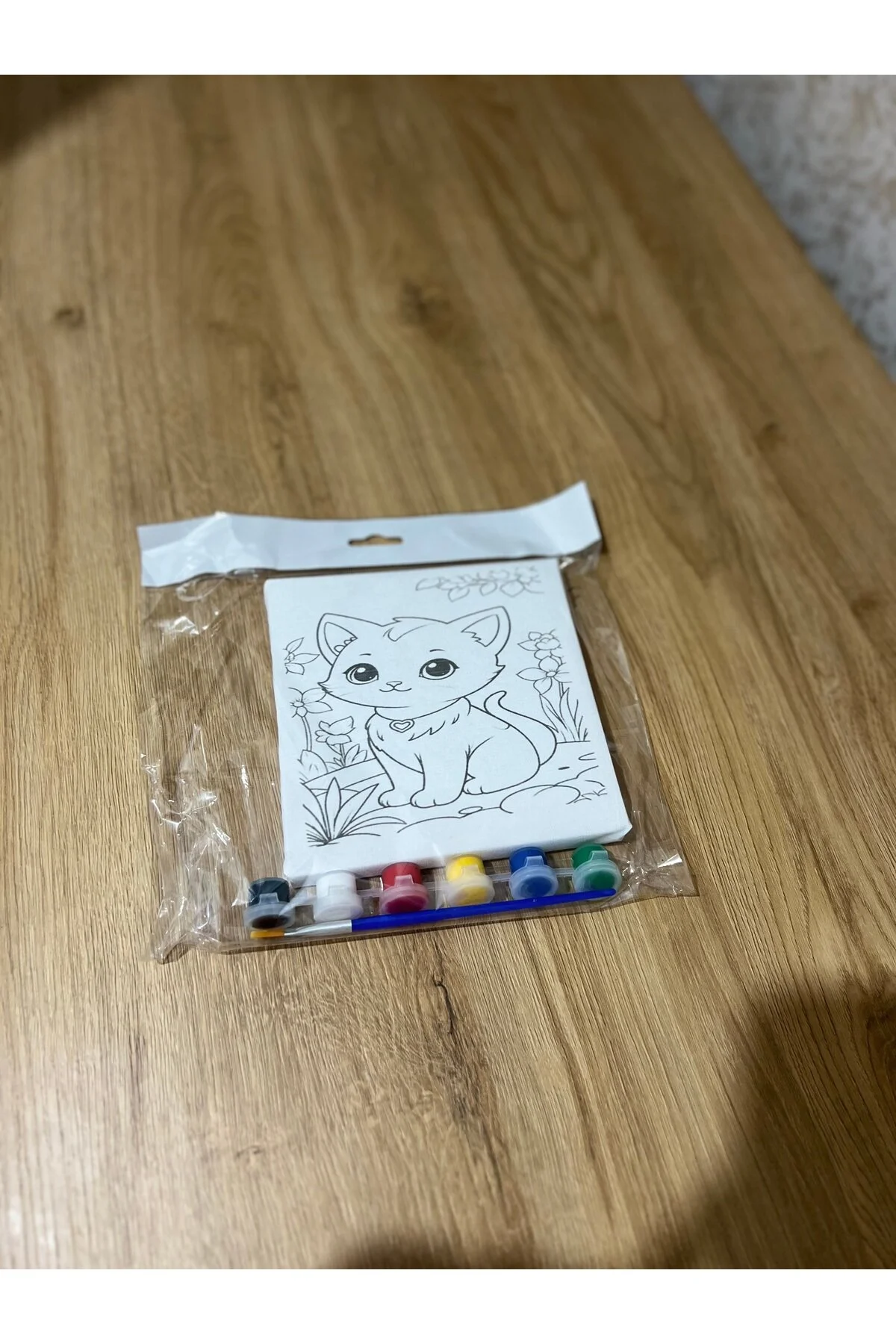 15x15 Cm Çocuk Tuval Seti 6 Lı Boya Ve Fırça Dahil