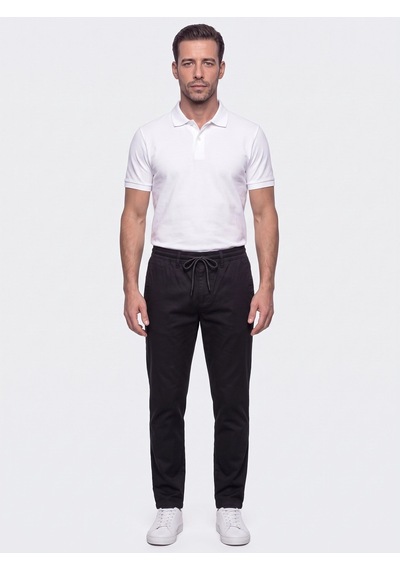 Siyah Belden Bağlamalı Dynamic Fit Erkek Jogger Pantolon