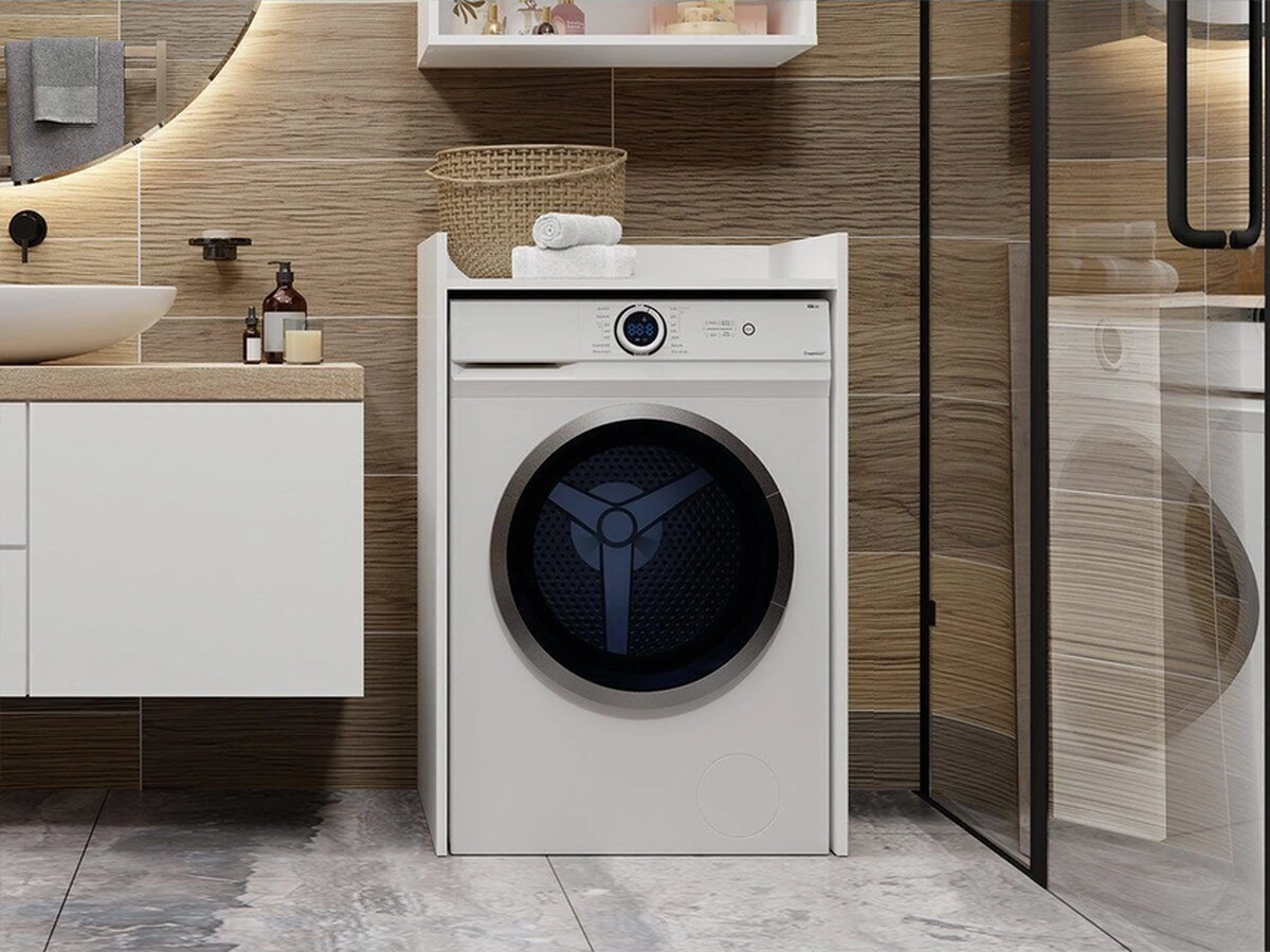 Ulya Banyo Dolabı-çok Amaçlı-çamaşır Makinesi Dolabı-beyaz Beyaz