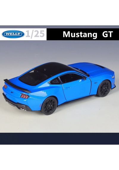 Welly 1:24 2024 Ford Mustang Gt Alaşım Spor Araba Modeli Diecast Metal Araba Blue