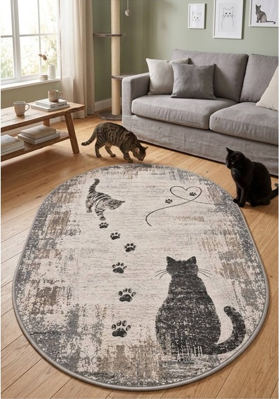 Pati Dostu Kedi Desenli Dijital Baskı Pamuk Dokuma Kaymaz Taban Salon Halısı Ve Çocuk-genç Odası Oval Gri 923552564 Oval Gri Pati Dostu Kedi Desenli Dijital Baskı Pamuk Dokuma Kaymaz Taban Salon Halısı Ve Çocuk-genç Odası Oval Gri 923552564 Oval Gri