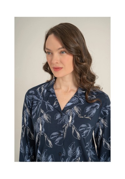 Angbutik Pierre Cardin 9259-s Kadın Uzun Kol Gömlek Pijama Takımı lacivert