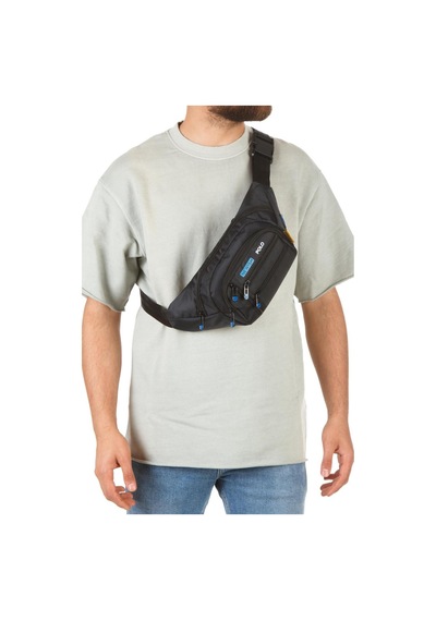 Newish Polo Erkek Çapraz Göğüs Bel Ve Omuz Çantası Siyah Mavi