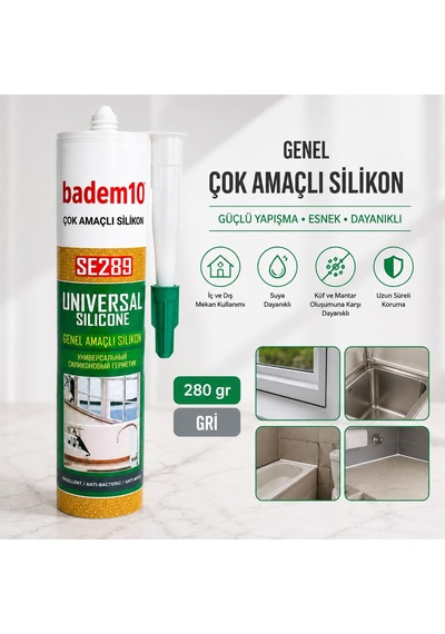 Tr Antrasit Gri Genel Çok Amaçlı Silikon 280 Gr Güçlü Yapıştırıcı Suya Dayanıklı Çok Amaçlı Silikon Diğer