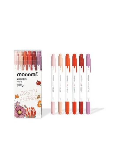 Monami Live Color Dusty Flora 6'lı Fosforlu Kalem Seti Çok Renkli