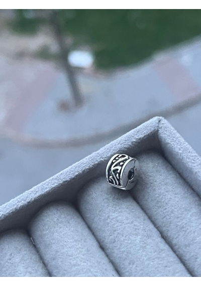 Dalga Desenli Klips Charm Asafaccessory Gümüş