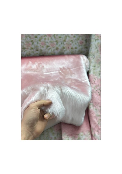 Uzun Tüylü Pudra Peluş Kumaş 100x150 Cm Dekoratif Ev Tekstili Ve Hobi Kumaşı Pudra Pudra
