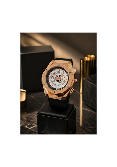 Ter Tutmayan Silikon Sportif Kol Saati Siyah-rosegold - 885719339 Gümüş