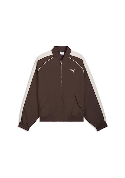 Puma T7 Bomber Unisex Kahverengi Günlük Stil Ceket 63502213 Kahverengi