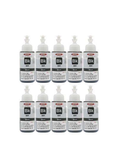 Ekoset Epson L100 L110 L130 Siyah Uyumlu Mürekkep 70 ML 10 Adet