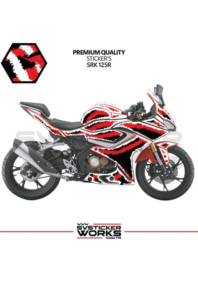 Rks Srk 125r - 250rs Kaplama Sticker Air Brush Motor Kaplama Modeli Hazır Kit Tüm Yıllar Uyumlu Kırmızı