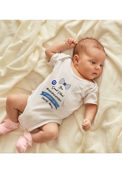 Bk Gift Bk Kids İsimli Sünnet Tasarımlı Bebek Body Zıbın - Model 2 0-3 Ay Sarı
