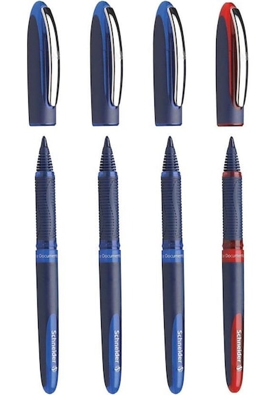 Schneider One Business 0.6 Mm Roller İmza Kalemi 3 Mavi 1 Kırmızı