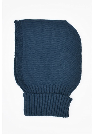Külah Balaclava Kadın Triko Kar Maskesi Bere Boyunluk Gece Mavisi Koyu Mavi Standart