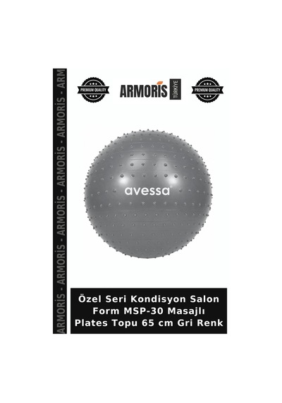 Özel Seri Kondisyon Salon Form Msp-30 Masajlı Plates Topu 65 Cm Gri Renk