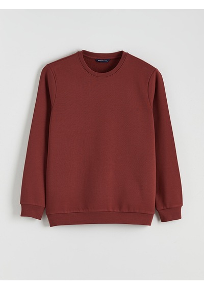 Lcwaıkıkı Basic Bordo Bisiklet Yaka Erkek Kalın Sweatshirt