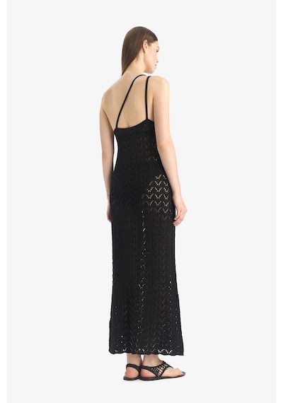Defacto Regular Fit Tek Omuzlu Siyah Triko Plaj Elbisesi-fall İn Love Z9665az25hsbk81 Siyah