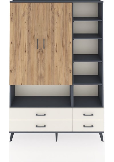 Arges Dolap 10 Raflı 4 Çekmeceli 2 Kapaklı 132x30x195 Antrasi... Antrasit Arges Dolap 10 Raflı 4 Çekmeceli 2 Kapaklı 132x30x195 Antrasi... Antrasit