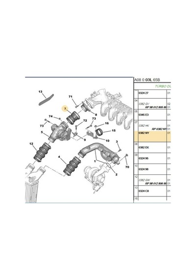 Turbo Hortumu C3 C4 Berlingo Partner Tepee 307 308 İbr17682-r15464-0382.ny