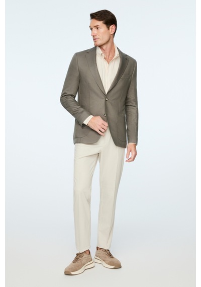 Morven Erkek Nefti Dokuma Trend Düz Slim Fit Mono Yaka Ceket 26ys002004708 Nefti