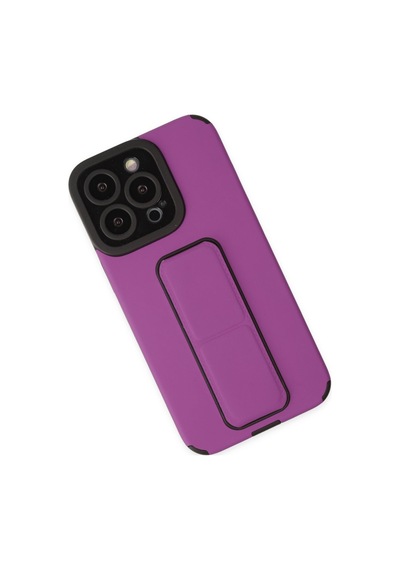 Newface Apple   Uyumlu  iPhone 13 Pro Max Kılıf Mega Standlı Silikon - Mor