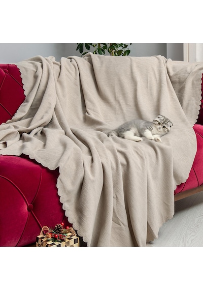 Kaymaz Koltuk Örtüsü Çift Taraflı Mikrofiber Şönil 175x350 Cm Xl- Kil Kedi Köpek Ve Çocuk Dostu L