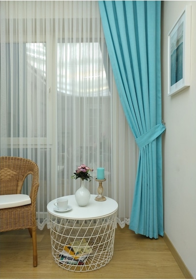 Evdepo Home Turkuaz Fon Perde Tek Kanat (539779744) Turkuaz