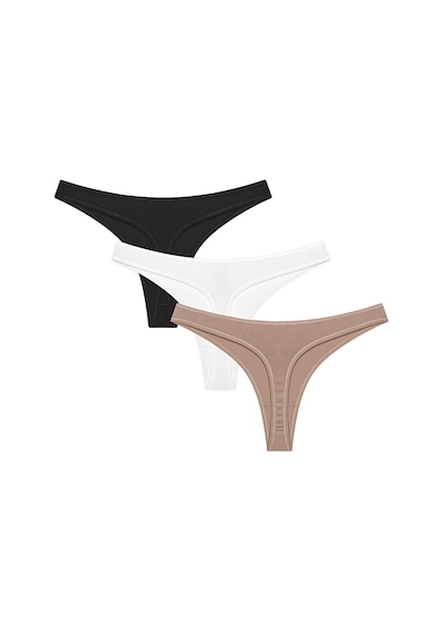 Penti New Basic Çok Renkli 3'lü Tanga Külot Plf89ull24sk-mıx Çok Renkli