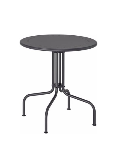 Yuvarlak Balkon-bahçe Masası Gri, Meridyendukkan 70 Cm Lackö Masa 2-4 Kişilik Metal Çok Renkli