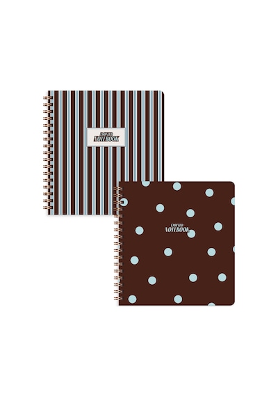 15x16 Spiralli Karton Kapak 2'li Noktalı Not Defter Seti - Puantiye Çok Renkli