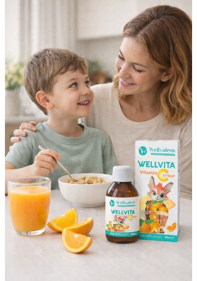 Wellvalens Wellvita Vitamin C Şurup 100 Ml - Çocuklar İçin C Vitamini Takviyesi - Portakal Aromalı Sıvı Form