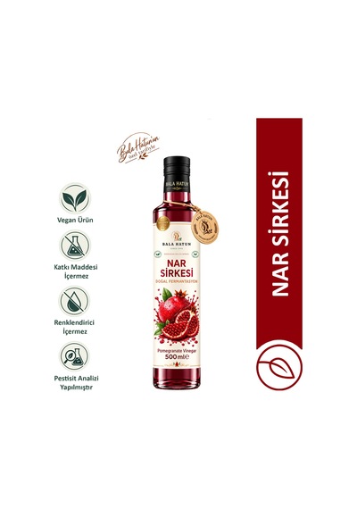 Bala Hatun Nar Sirkesi 500ml - Doğal Fermantasyon - Pomegranate Vinegar