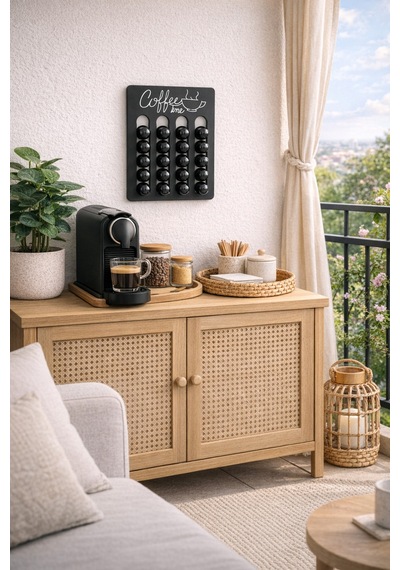 Nespresso & Starbucks Uyumlu Kapsül Kahve Tutucu Stand Coffee Time Mdf Duvar Organizer 32 Kapsül Diğer