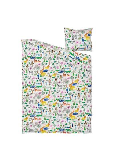 Ikea Natthager Tek Kişilik Nevresim Takımı 150 X 200 Cm Siyah - Beyaz - Yeşil - Sarı - Turuncu Çok Renkli