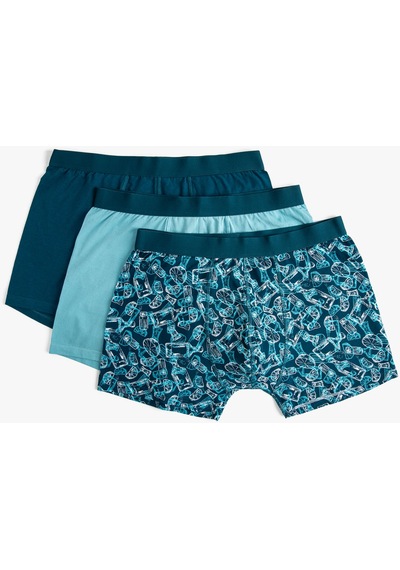 Koton 3'Lü Boxer Seti Soyut Baskılı Çok Renkli Yeşil 4Slm90054Mk Yeşil Koton 3'Lü Boxer Seti Soyut Baskılı Çok Renkli Yeşil 4Slm90054Mk Yeşil