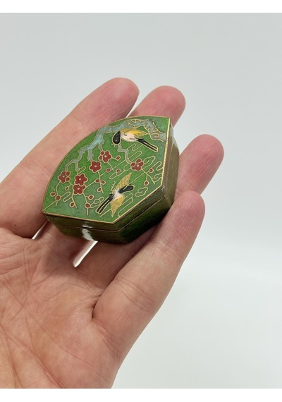 Antika Cloisonne Minyatür Kutu 5,5x3,4cm 139