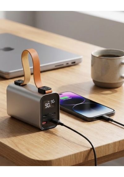 50000mah Yüksek Kapasiteli Power Bank Çoklu Çıkışlı Fast Charge Sarı