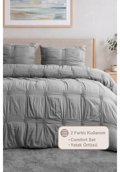 Elart Bianca Çift Kişilik Comfort Set Antrasit
