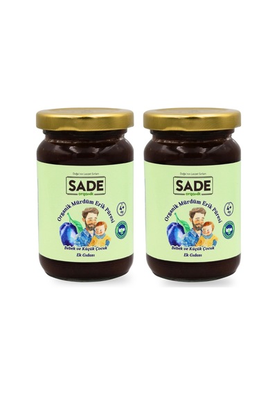Sade Organik Mürdüm Erik Püresi 100 Gr. 2 Li