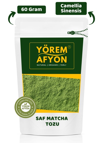 Yörem Afyon Doğal Antioksidann Ve Sükûnet Kaynağı Odakk Ve Dinginliğin Kadim İksiri Saf Matcha Tozu, Macha 60gr.