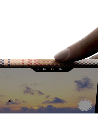 Apple Uyumlu iPhone 17 Kılıf M-safe Şarjlı Aramid Fiber Pitaka Tactile Woven Sunset-moonrise Serisi Kahve Kahverengi