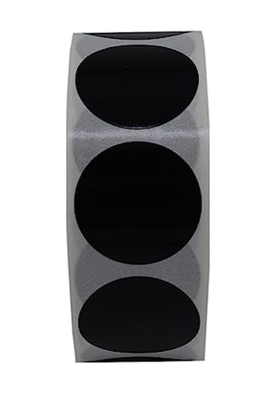 Pp Opak Daire Çap Etiketi Rulo Etiket, 30mm X 30mm Çap 1000 Adet, Yuvarlak Siyah Zemin Baskılı Kontrol Etiketi 124-Pembe