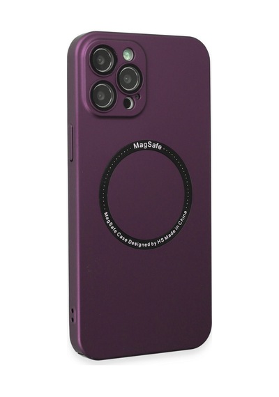 Apple iPhone Uyumlu  12 Pro Uyumlu Kılıf Jack Magneticsafe Lens Silikon - Mürdüm