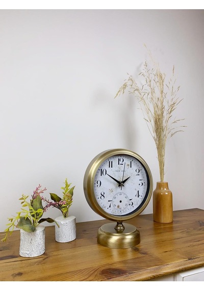 Eskitme Metal Masa Saati 25 20 Cm Renkli