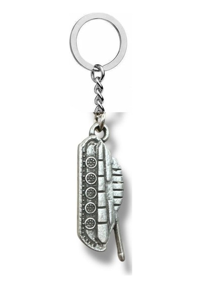Askeri Tank Figürlü Metal Anahtarlık Gümüş Renk Unisex Aksesuar
