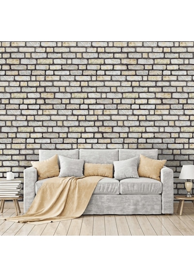 5 Adet X Tuğla Desenli 3D Strafor Köpük Duvar Kaplama Paneli (446785548)