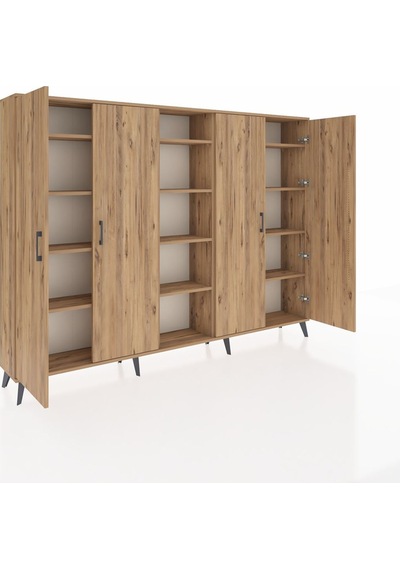 Arges Dolap 12 Raflı 4 Kapaklı 220x30x163 Çam-çam Atlas Çam - Atlas Çam