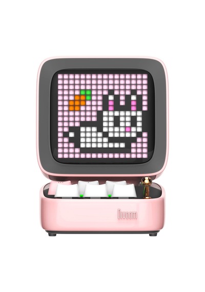 Divoom Ditoo Pro Pembe Piksel LED Ekranlı Uygulama Kontrollü Akıllı Bluetooth Hoparlör