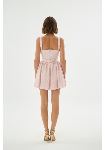 Sagaza Studio Ss6077 Pileli Mini Etek Pembe